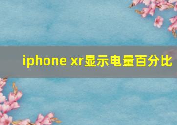 iphone xr显示电量百分比